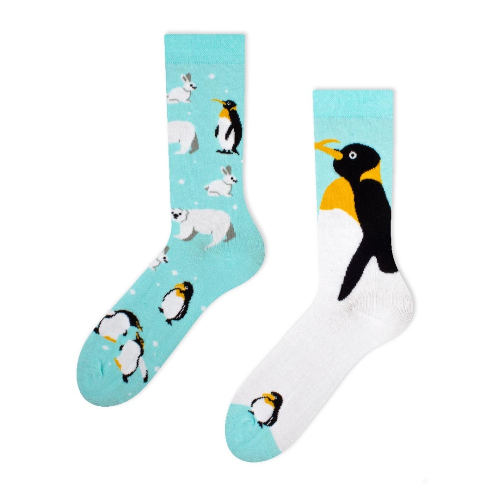 Pingvines felemás vidám zokni