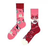 Macskás felemás vidám zokni