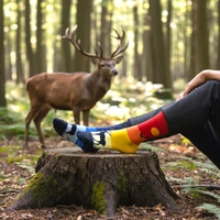 Kép 2/6 - Szarvasos felemás vidám zokni