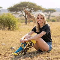 Kép 2/5 - Zsiráfos vidám zokni