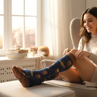 Kép 2/2 - Baglyos felemás vidám zokni