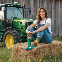 Kép 2/2 - Traktoros felemás vidám zokni