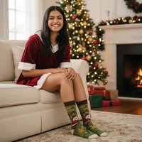 Kép 2/4 - Télapó puttonnyal vidám zokni