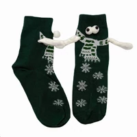 Kép 3/3 - Páran párban karácsonyi mágneses vidám zokni - zöld