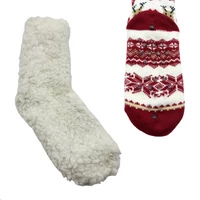 Kép 6/6 - Bundás karácsonyi vidám zokni - piros