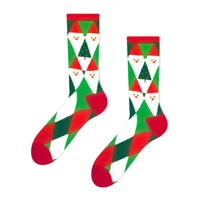 Kép 1/2 - Mikulások rombuszban vidám zokni
