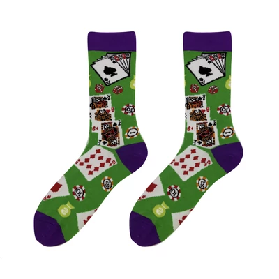 Pókerarc vidám zokni