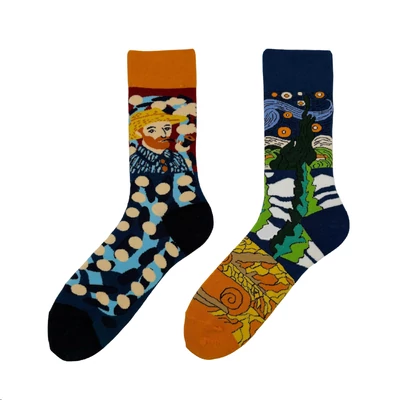 Van Gogh és a Csillagos Éj felemás vidám zokni
