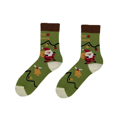 Télapó puttonnyal vidám zokni