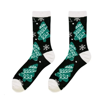 Karácsonyfás - hópihés vidám zokni