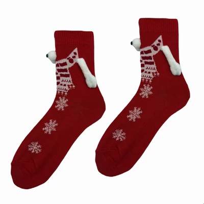 Páran párban karácsonyi mágneses vidám zokni - zöld