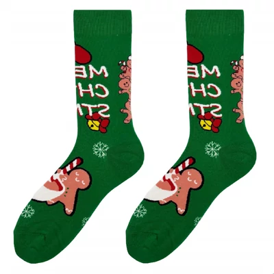 Karácsonyi mézeskalács vidám zokni