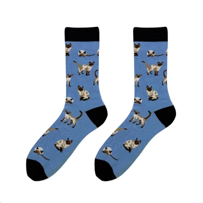 Sziámi cicás vidám zokni