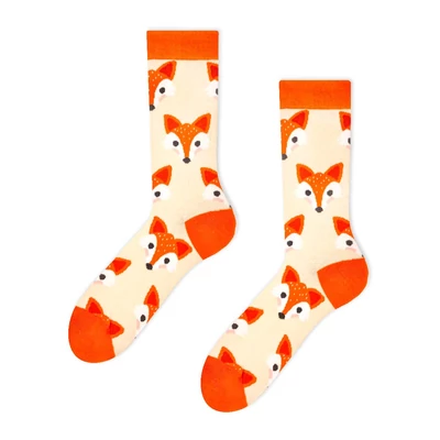 Rókafejes vidám zokni