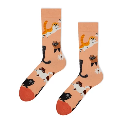 Cuki cicás vidám zokni 40-44