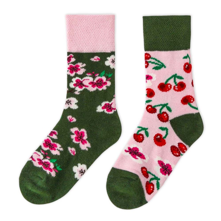 Cseresznyevirágos vidám gyerek zokni